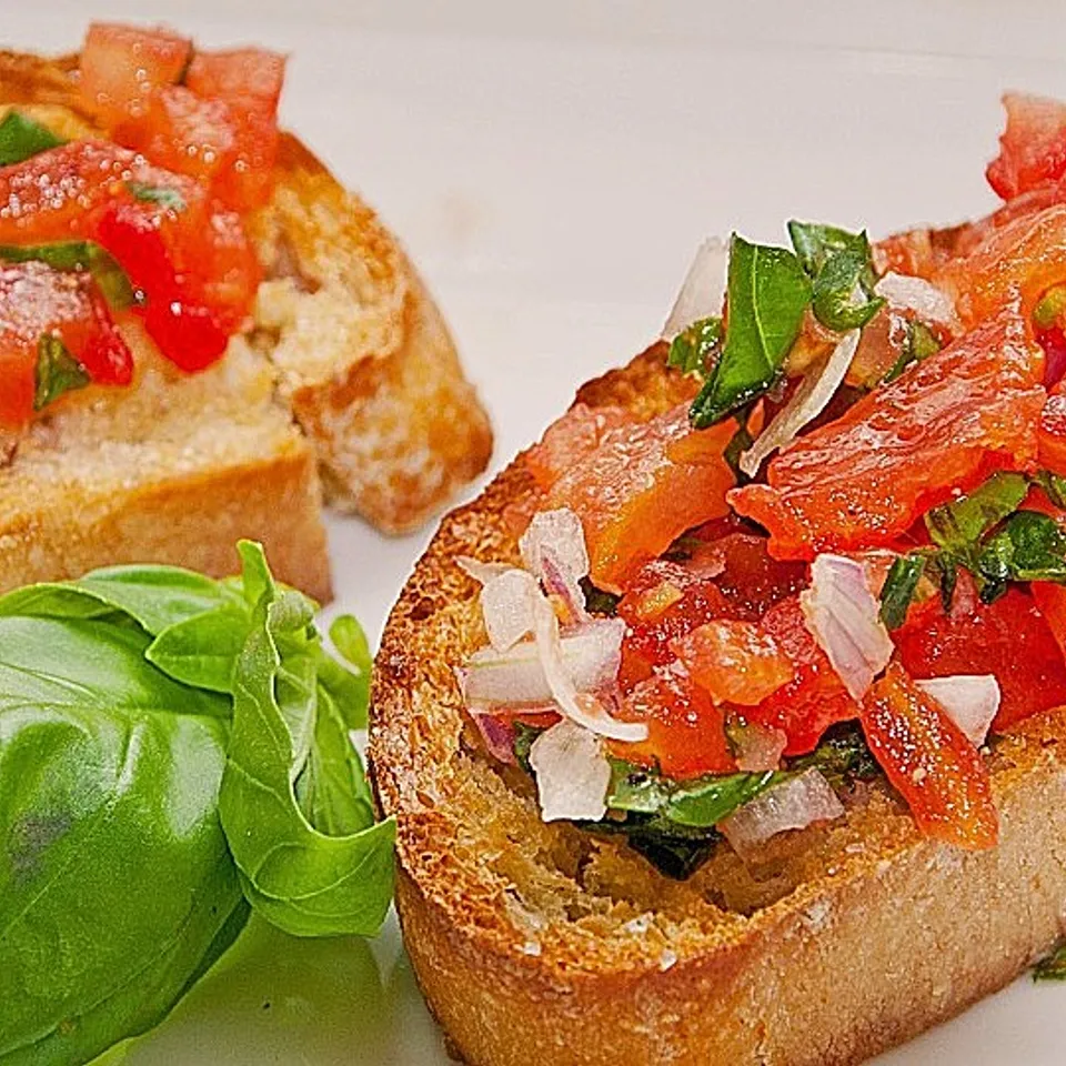 Bruschetta mit Tomaten und Knoblauch – italienisches Original