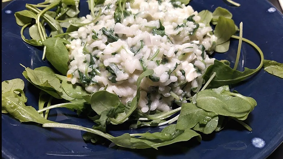 Käse-Rucola-Risotto