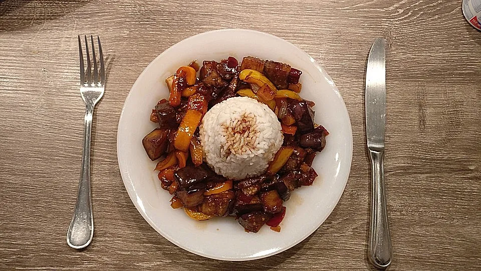 Süße Auberginen mit Knoblauch