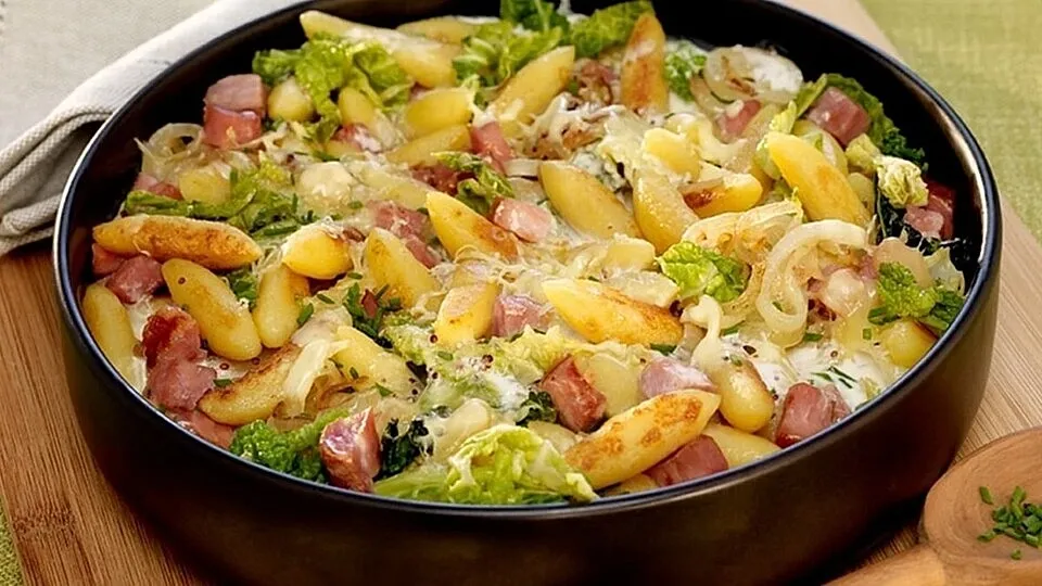 Schupfnudel-Wirsing-Gratin